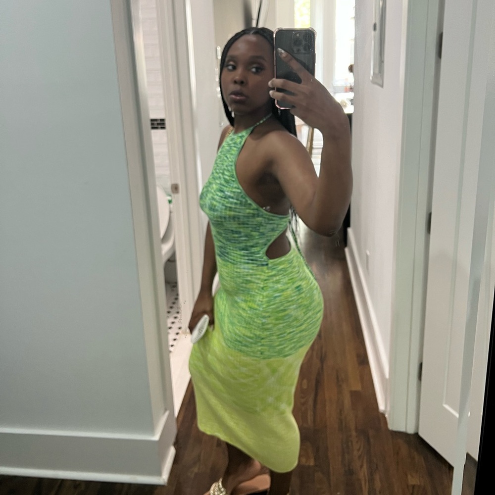 Future Collective Green Midi Dress